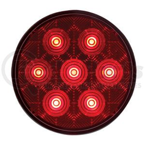 39117 by UNITED PACIFIC - Brake / Tail / Turn Signal Light - 4" Round Competition Series Light, 7 LED, Red LED/Lens