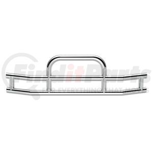 80022 by UNITED PACIFIC - HighwayShield I10 Series Grille Guard - Front, Polished Stainless Steel with Bracket