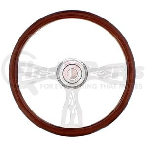 88133 by UNITED PACIFIC - 18" Flame Steering Wheel with Hub and Horn Button Kit, 3-Spoke, for Freightliner 1989-July 2006