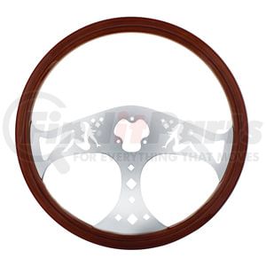 88219 by UNITED PACIFIC - Steering Wheel - Wood Rim, with Chrome Spokes, "Lady"