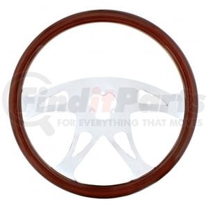 88218 by UNITED PACIFIC - Steering Wheel - Wood Rim, with Chrome Spokes, "Boss"