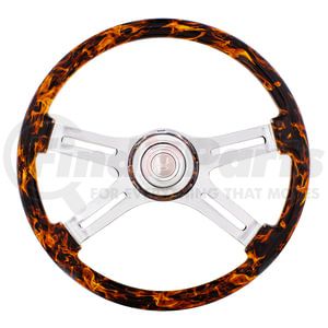 88309 by UNITED PACIFIC - Steering Wheel - 18", Flame, with Matching Flame Bezel