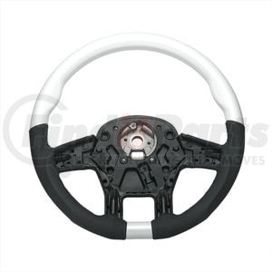 88352 by UNITED PACIFIC - Steering Wheel - 18 " dia., Pearl White, Leather and Wood, fits 2012-2021 Peterbilt 579