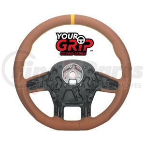 88372 by UNITED PACIFIC - YourGrip GT PRO Leather Series Steering Wheel - 18 inches, Brown