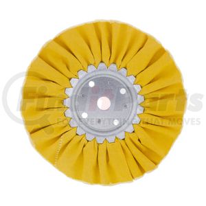 United Pacific 90021 Buffing Wheel 8 in. Yellow Treated Airway Buff - 5/8 in. & 1/2 in. Arbor