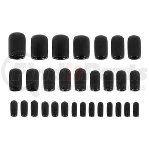 United Pacific 98252 Vacuum Cap Assortment Vacuum Cap Assortment - 30 Piecs, 1/8" thru 1/2", Black, Vinyl