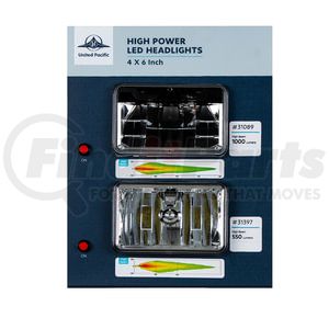 99145 by UNITED PACIFIC - Point of Purchase Display - For 4" x 6" Lights and High Beam Lights 31089 & 31397