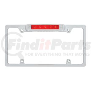 50148 by UNITED PACIFIC - License Plate Frame - Chrome, with 3rd Brake Light, Red LED/Red Lens