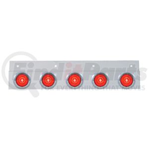 United Pacific 63796 Mud Flap Bracket Mud Flap Bracket - Top, Stainless, with Five 6 LED 2" "Glo" Lights & Visors, Red