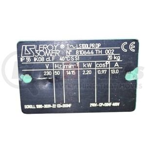 LS100LPR-DP--810644-TH-002 by LEROY SOMER - ELECTRIC MOTOR 2.2kW 230V 50Hz