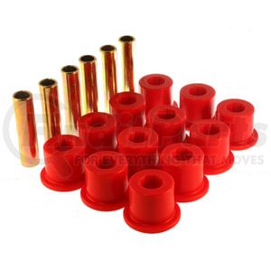 32106R by ENERGY SUSPENSION - Leaf Spring Bushing Set; Red; Rear; w/1.5 in. OD Frame Shackle; 1.5 in. Main Eye; 1700-2800 lb. Axle Rating; Performance Polyurethane;