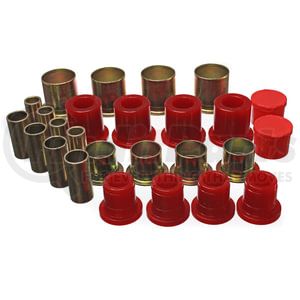 33161R by ENERGY SUSPENSION - Control Arm Bushing Set; Red; Front; Performance Polyurethane;