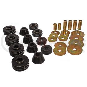 Energy Suspension 34109G Body Mount Set Body Cab Mount Set; Black; Performance Polyurethane;