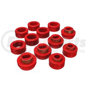 34130R by ENERGY SUSPENSION - Body Cab Mount Set; Red; Performance Polyurethane;