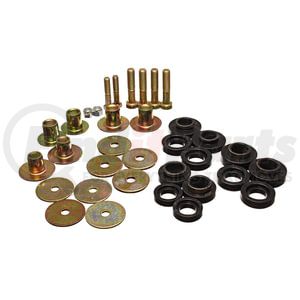 34142G by ENERGY SUSPENSION - Body Mount Set; Black; Performance Polyurethane; Complete Body/Subframe Mount;
