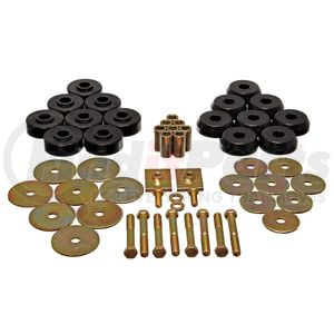 34166G by ENERGY SUSPENSION - Body Mount Set; Black; Performance Polyurethane;