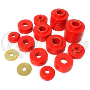 44107R by ENERGY SUSPENSION - Body Cab Mount Set; Red; Performance Polyurethane;