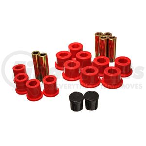 5-2118R by ENERGY SUSPENSION - Leaf Spring Bushing Set; Red; Rear; Performance Polyurethane;