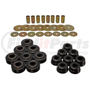 64101G by ENERGY SUSPENSION - Body Mount Set; Black; Performance Polyurethane;
