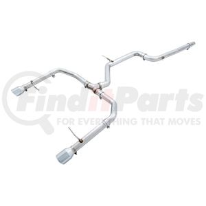 3020-22034 by AWE - AWE Track Edition Exhaust - Non-Resonated - for MK7 Jetta GLI w/ Stock Downpipe - Chrome Silver Tips