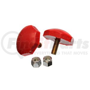 9-9158R by ENERGY SUSPENSION - Universal Bump Stop Set; Red; Octagon Style; 1 7/8 in. Flatside To Flatside; H-11/16 in.; Dia. 2 in.; 3/8 in. - 16 x 1 in. Stud; Incl. 2 Per Set; Performance Polyurethane;