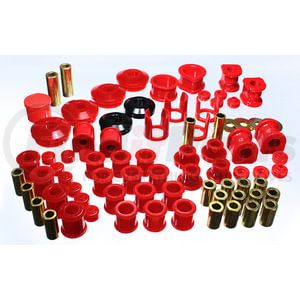 Energy Suspension 718106R Suspension Bushing Kit Hyper-Flex System; Red; Incl. F/R Control Arm Bush.; Frt. Strut Rod Bush.;