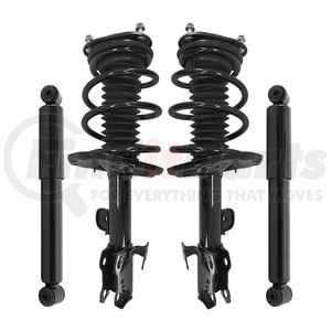 Unity Automotive 4-11255-254060-001 Suspension Strut and Shock Absorber Assembly Kit Front and Rear Suspension Strut and Coil
