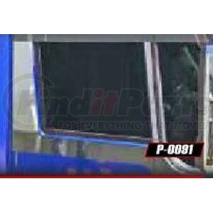 Aranda P-0091 Cab Window Trim Cab Window Trim and Divider - Stainless Steel, For Peterbilt 587