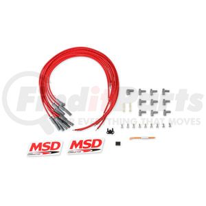 MSD 31189 Spark Plug Wire Set Super Conductor Spark Plug Wire Set, Multi-Angle Plug, HEI Cap