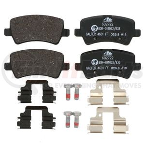 602722 by ATE BRAKE PRODUCTS - ATE Original Semi-Metallic Rear Disc Brake Pad Set 602722 for Land Rover, Volvo