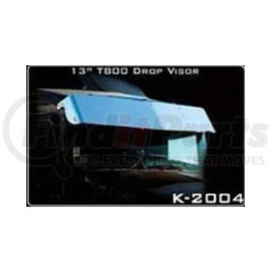 K2004 by ARANDA - Sun Drop Visor - 13", Curved Windshield, Stainless Steel, For W900/T800/T600/T660