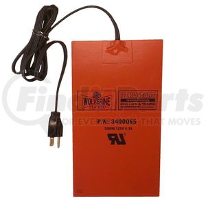 3400065 by PHILLIPS & TEMRO - Silicone Pad Heater - 120V, 1000 Watts, 8.3 AMP, 10-3/4in x 6in Size
