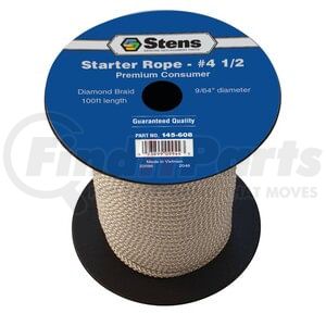 145-608 by STENS - 100ft Diamond Braid Starter Rope, Size #4 1/2, 9/64in Diameter, Heavy Duty