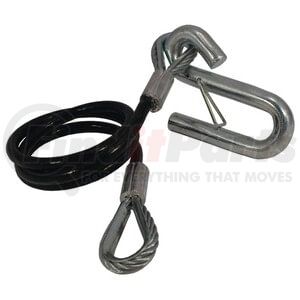 756-102 by STENS - Trailer Safety Cable, 7,000 lb. Capacity, 36in Length, Coated Steel with "S" Hook