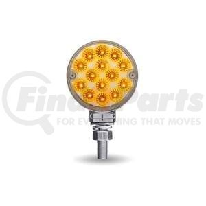 TRUX TLED-DL3XC Marker Light 28 LED 3 Inch Round Reflector Turn & Marker Light W/ Single Post - Amber & Red LED/ Clear Lens