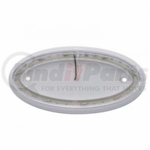38879 by UNITED PACIFIC - 32 LED Large Emblem Light for Peterbilt, Amber LED/Clear Lens