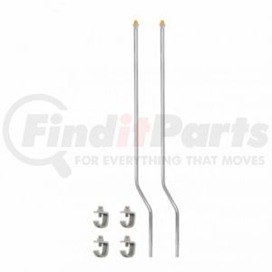 86068 by UNITED PACIFIC - Stainless Bumper Guide Kit With Watermelon Lens Top, Amber Lens (Pair)