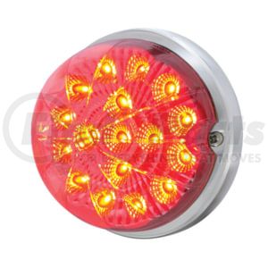 39660 by UNITED PACIFIC - 17 LED Dual Function Watermelon Clear Reflector Flush Mount Kit, Red/Clear