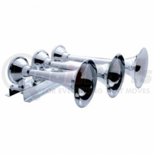 46145 by UNITED PACIFIC - 3 Trumpets Horizontal Chrome Train Horn, Left