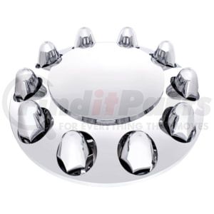 United Pacific 10347 Axle Hub Cover Dome Front Axle Cover With 1-1/2" Push-On Nut Covers, Chrome (Color Box)