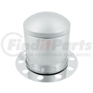 21221 by UNITED PACIFIC - Stainless Dome Rear Axle Cover 3PC Kit for 33mm Nut Cover, Steel/Aluminum Wheel