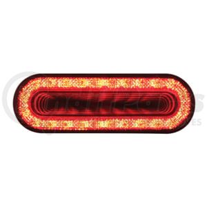 36664 by UNITED PACIFIC - 24 LED 6" Oval Mirage Light (Stop, Turn & Tail), Red LED/Clear Lens