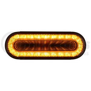 United Pacific 36665 Turn Signal Light 24 LED 6" Oval Mirage Light (Turn Signal), Amber LED/Clear Lens