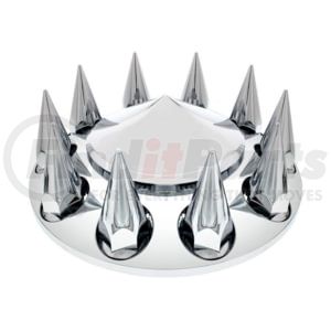 United Pacific 10241 Axle Hub Cover Pointed Front Axle Cover With 33mm Spike Thread-On Nut Covers, Chrome