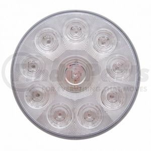 United Pacific 38772 Brake / Tail / Turn Signal Light 10 LED 4" Round Light (Stop, Turn & Tail), Red LED/Clear Lens