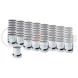 10772CB by UNITED PACIFIC - 33mm x 2" Chrome Plastic Flat Top Nut Covers With Flange, Push-On