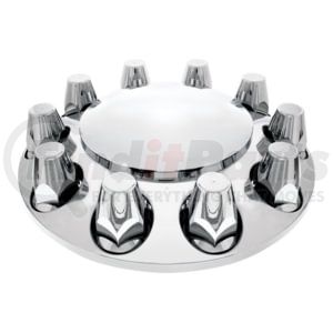10257 by UNITED PACIFIC - Dome Front Axle Cover With 33mm Standard Thread-On Nut Covers, Chrome