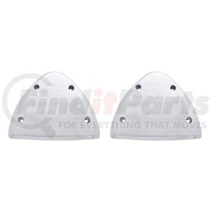 30419 by UNITED PACIFIC - Polished Aluminum Headlight Turn Signal Cover Kit for Peterbilt (Pair)