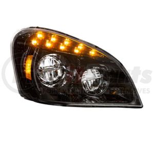 United Pacific 35834 Headlight Assembly Black LED Headlight for 2008-2017 Freightliner Cascadia, Passenger