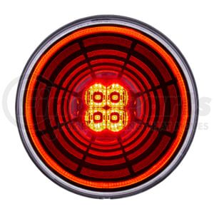 United Pacific 36566 Brake / Tail / Turn Signal Light 13 LED 4" Round Abyss Light (Stop, Turn & Tail), Red LED/Clear Lens